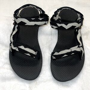 Teva Black and White Sport Sandals with Adjustable Straps